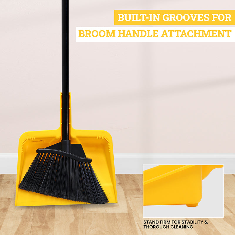 Handheld Dust Pan — 11.5" Heavy-Duty Plastic Dustpan with Handle for Indoor & Outdoor Use