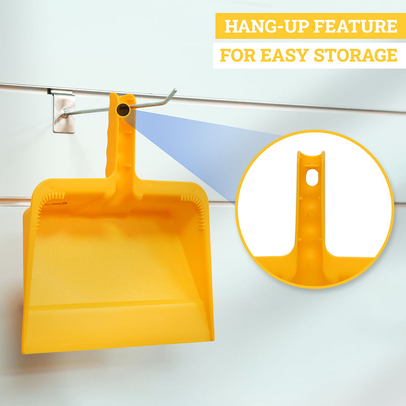 Handheld Dust Pan — 11.5" Heavy-Duty Plastic Dustpan with Handle for Indoor & Outdoor Use