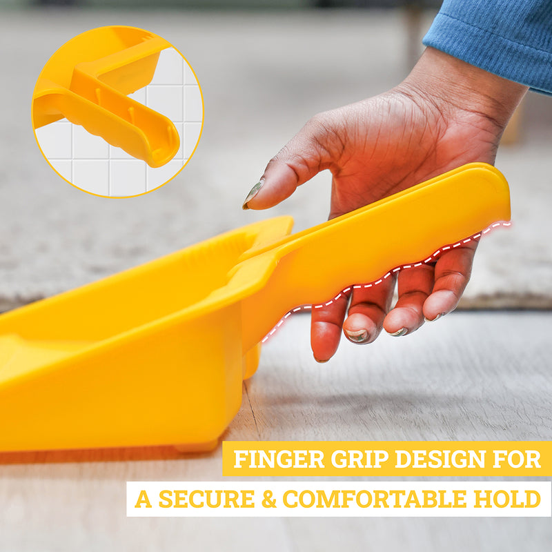 Handheld Dust Pan — 11.5" Heavy-Duty Plastic Dustpan with Handle for Indoor & Outdoor Use
