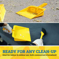 Handheld Dust Pan — 11.5" Heavy-Duty Plastic Dustpan with Handle for Indoor & Outdoor Use