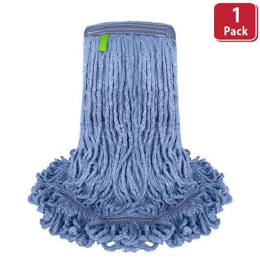 Blended loop end heavy duty mop head for wet floor cleaning