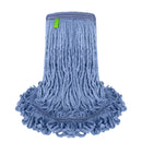 Blended Loop End Heavy Duty Mop Head Replacement, Wet Mop Refills for Commercial and Household Floor Cleaning, Blue