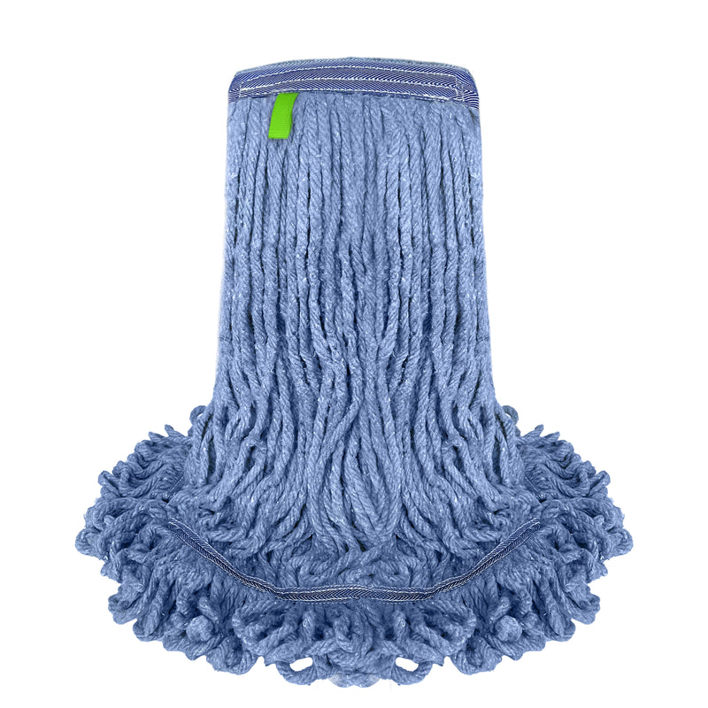 Blended Loop End Heavy Duty Mop Head Replacement, Wet Mop Refills for Commercial and Household Floor Cleaning, Blue