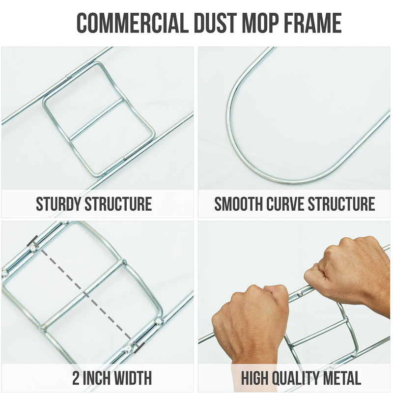 Bison Life Commercial Dust Mop Frame Rust-Resistant | Durable Build For Hardwood Floors