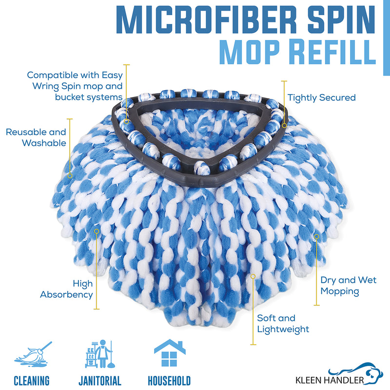 Bison Life Microfiber Spin Mop Replacement Heads Compatible with O Cedar EasyWring
