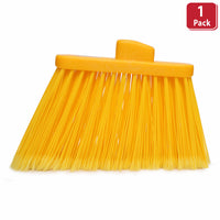 Bison Life Angle Broom Head with Flagged Stiff Bristles for Indoor/Outdoor Floor Cleaning
