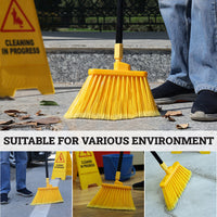 Bison Life Angle Broom Head with Flagged Stiff Bristles for Indoor/Outdoor Floor Cleaning
