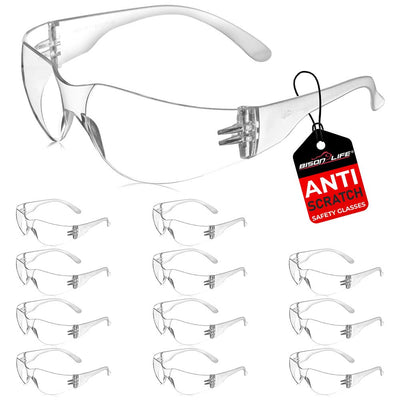 Kristal Clear Lens Clear Temple Safety Glasses, Impact Resistant Lens