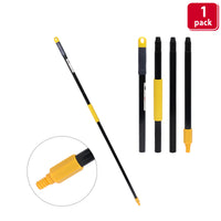Bison Life 61" Metal Extendable Mop/Broom Handle, 4-Section Threaded Pole, Black/Yellow