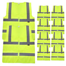 Reflective Safety Vest, Fluorescent Fabric, Zipper Closure , Yellow