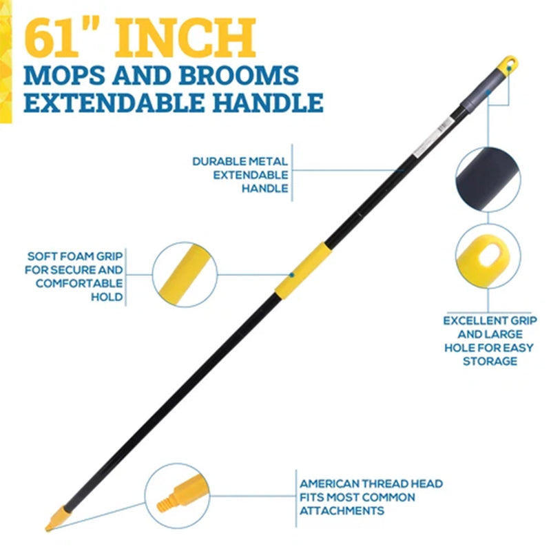 Bison Life Angle Broom Head with 61-Inch Extendable Handle