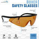 Simone Fully Adjustable Temple Safety Glasses, Anti Scratch-Fog Lens