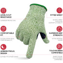 Reinforced Level 5 Cut Resistant Gloves, Touchscreen Compatible, 1-Pair