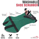 Green Washable Shoe Scrubber with Inbuilt Slip-resistant, Reinforced Edges - Bison Life