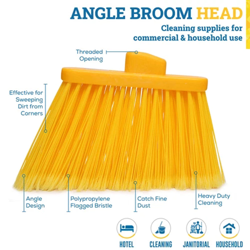 Bison Life Angle Broom Head with 61-Inch Extendable Handle