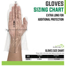 Disposable Food Handling Long Cuff Poly Gloves, 0.9g. 11.75" OSFM
