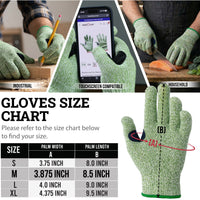 Reinforced Level 5 Cut Resistant Gloves, Touchscreen Compatible, 1-Pair