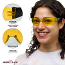 Crystal Color Lens Black Temple Safety Glasses, Impact Resistant Lens