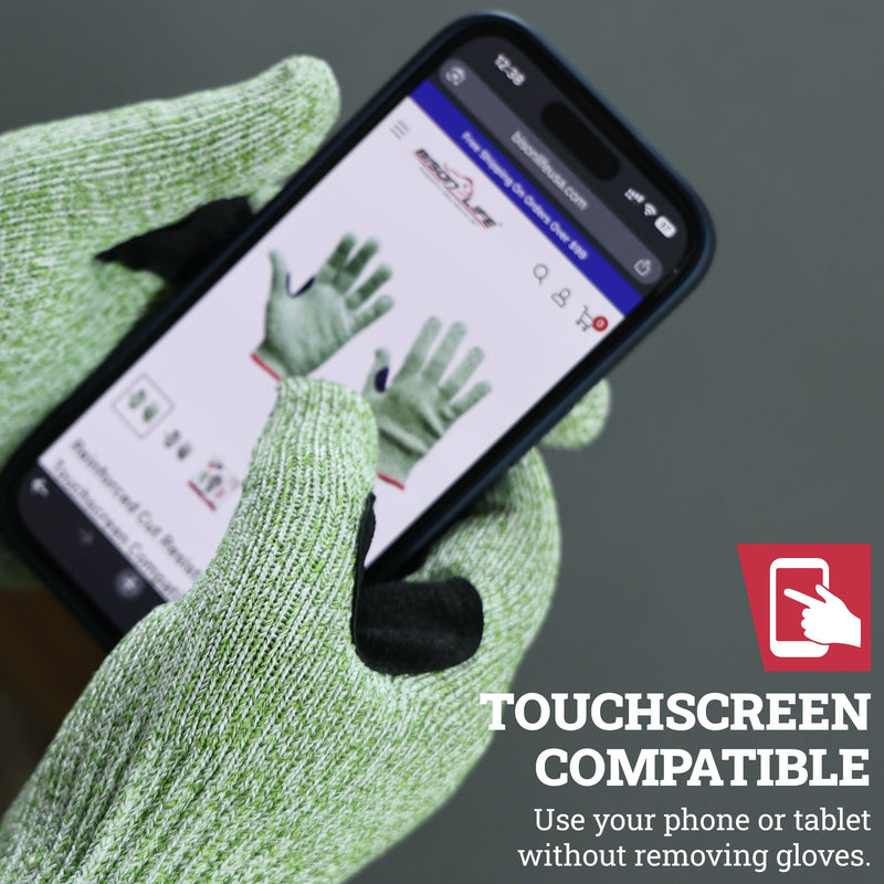 Reinforced Level 5 Cut Resistant Gloves, Touchscreen Compatible, 1-Pair