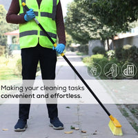 Bison Life Angle Broom Head with 61-Inch Extendable Handle