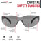 Crystal Color Lens Black Temple Safety Glasses, Impact Resistant Lens