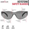 Keystone Color Lens Black Temple Safety Glasses, High Impact Lens