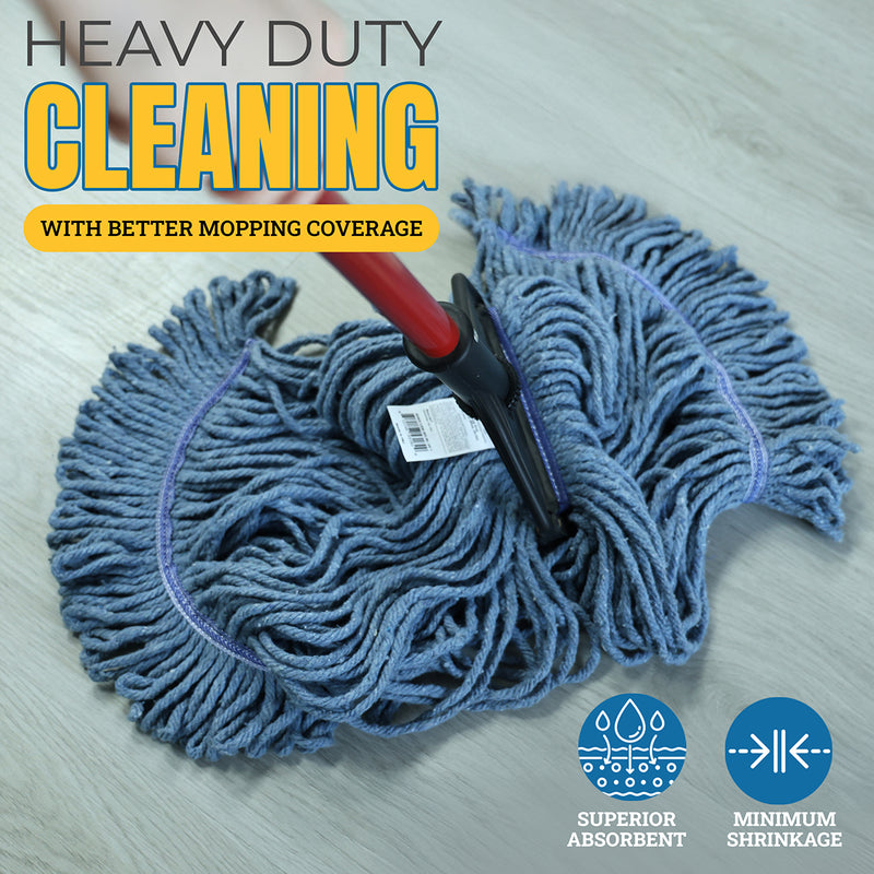 Bison Life Blended Heavy Duty Loop End Mop Head Replacement, Blue