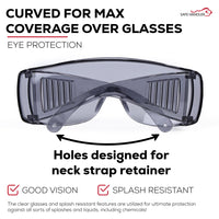 Bison Life Diamont Vented Clear Lens Over the glasses Safety Glasses, ANSI Z87.1