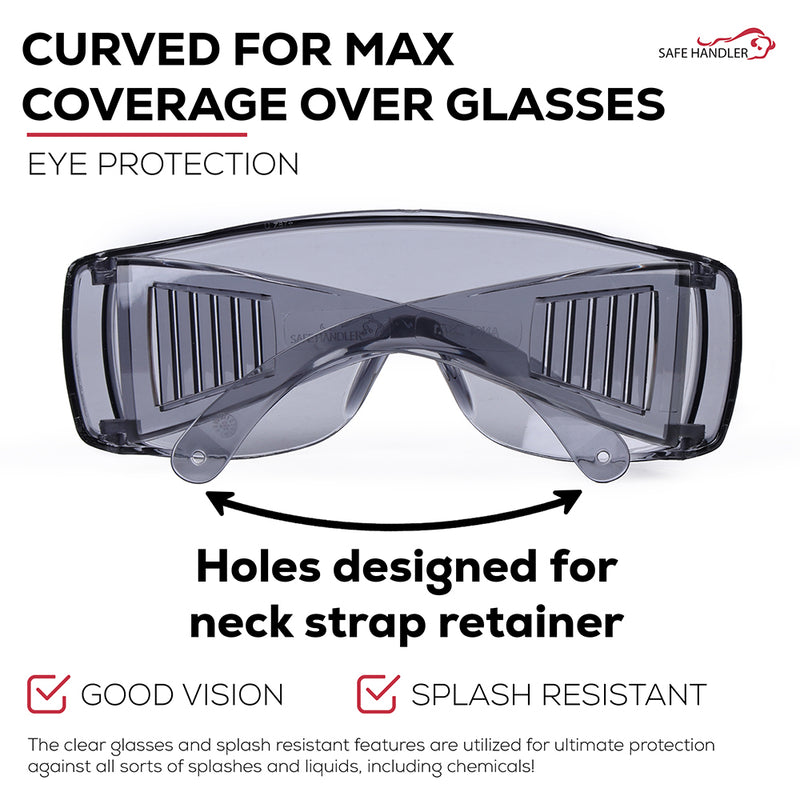 Bison Life Diamont Vented Clear Lens Over the glasses Safety Glasses, ANSI Z87.1