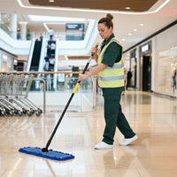 Bison Life  Commercial Dust Mop – 18 in Microfiber Loop-End Mop Head with Extendable 61 in Handle
