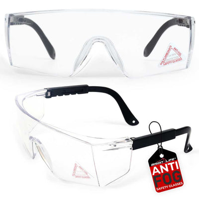 Boxer Clear Lens Color Temple Safety Glasses, Anti Scratch-Fog Lens