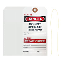 Lock Out Danger Tags with Ties – Do Not Operate, Needs Repair Safety Tags
