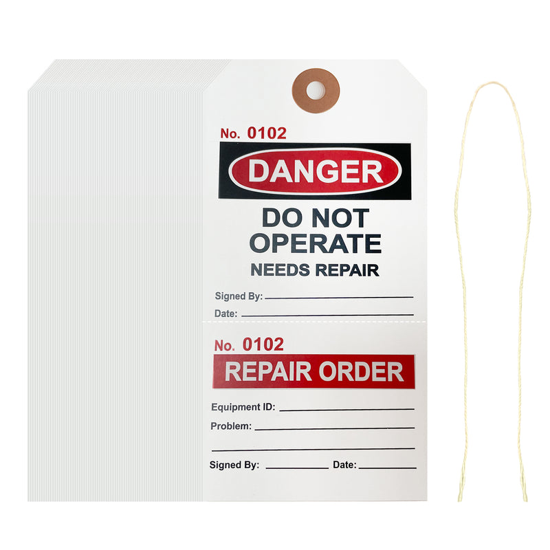 Lock Out Danger Tags with Ties – Do Not Operate, Needs Repair Safety Tags