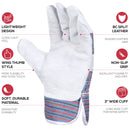 Economy General Purpose Leather Work Gloves, Heavy Duty Rugged Design (Pack of 6)