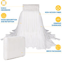Bison Life Disposable Non-Woven Cut End Floor Cleaning Wet Mop Head Replacement, White
