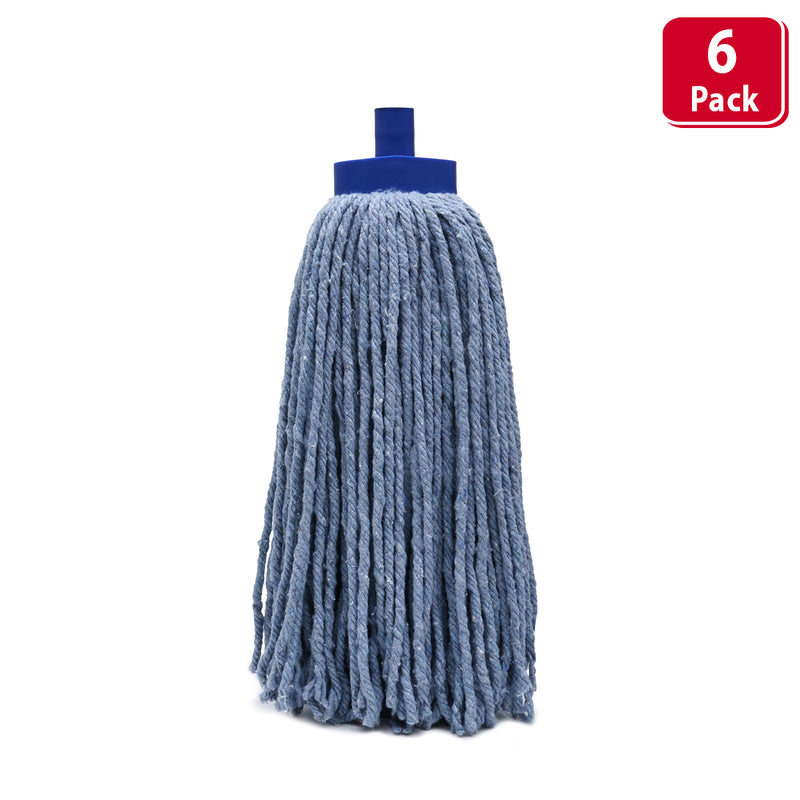 Bison Life Screw-On Wet Mop Replacement Heads, Cotton Blend, Plastic Threaded Socket