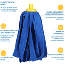 Kleen Handler Microfiber Mop Cloth Heads Replacements with 61" Extendable Handle, 3 Pc Screw On Mop Refill for Commercial & Household Cleaning, Compatible with All Standard US Threading Pole Handle