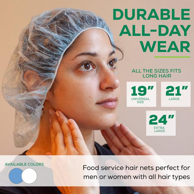 Bison Life Dura Net Spun-Bond Hair Nets – Disposable Breathable Hair Nets for Food Service