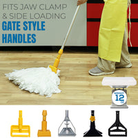 Bison Life Disposable Non-Woven Cut End Floor Cleaning Wet Mop Head Replacement, White