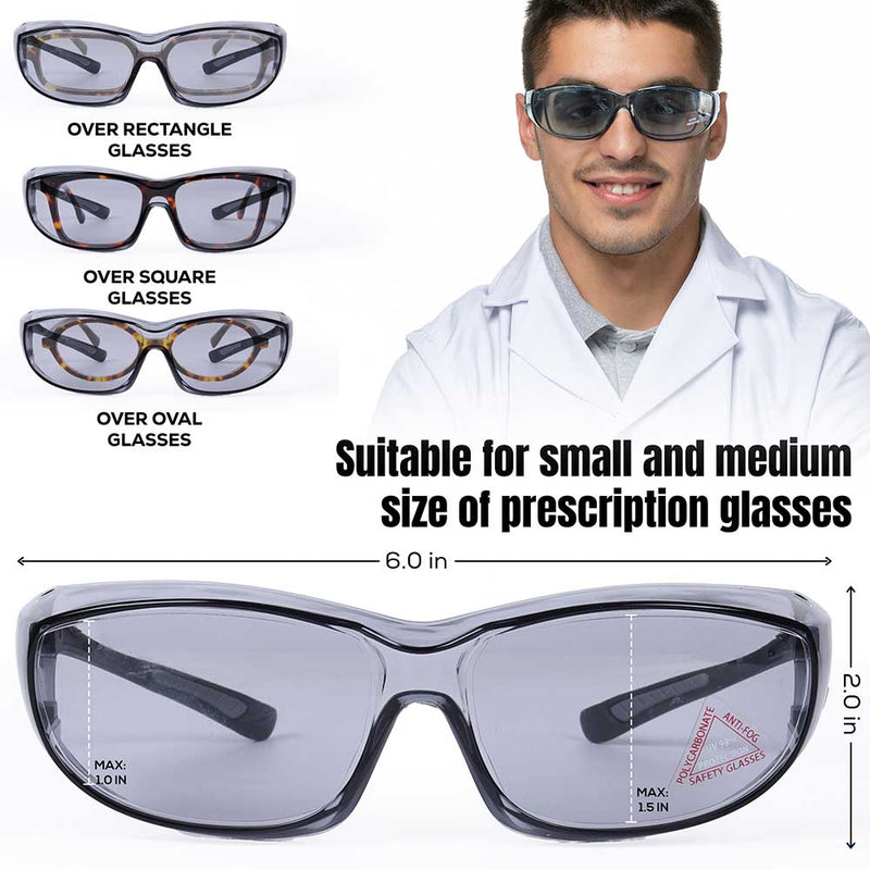 PrimeX Color Lens Black Temple Safety Glasses, Anti-Fog, ANSI Z87.1