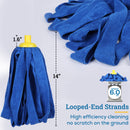 Kleen Handler Microfiber Mop Cloth Heads Replacements with 61" Extendable Handle, 3 Pc Screw On Mop Refill for Commercial & Household Cleaning, Compatible with All Standard US Threading Pole Handle