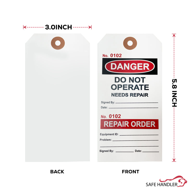 Lock Out Danger Tags with Ties – Do Not Operate, Needs Repair Safety Tags