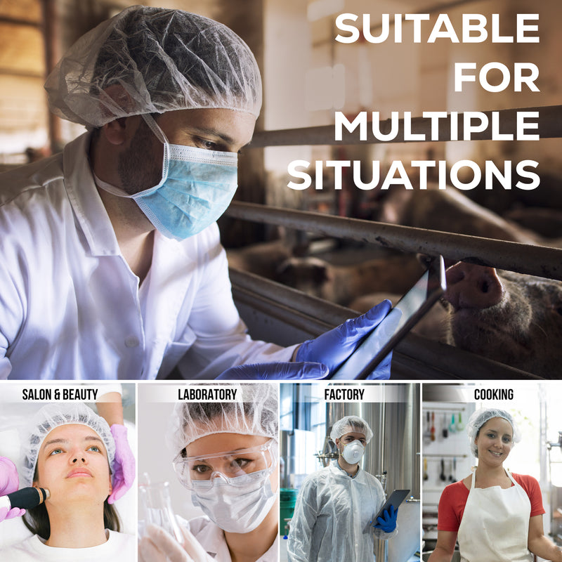 Bison Life Ultranet Anti-Microbial 24" Disposable Hair Nets for Food Service & Professional Hygiene