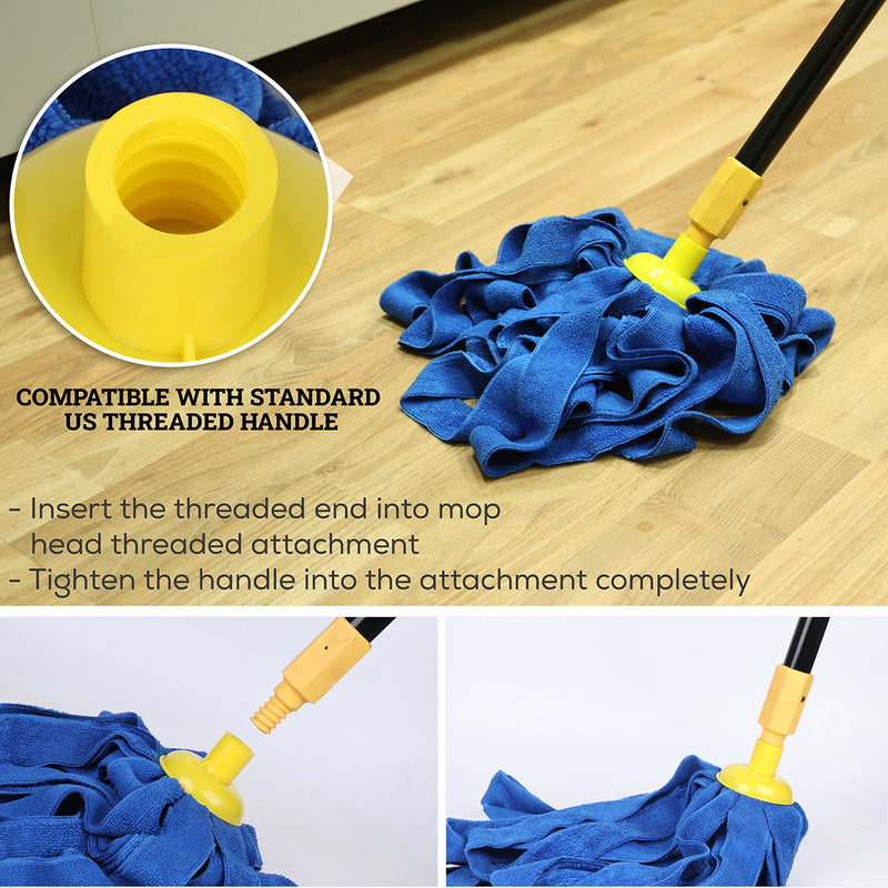Bison Life Microfiber Mop Cloth Heads Replacements with 61" with Extendable Handle