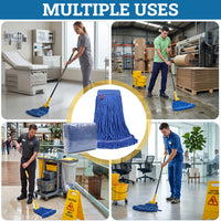 Bison Life Dark Blue Blended Loop End Heavy Duty Mop Head Replacement