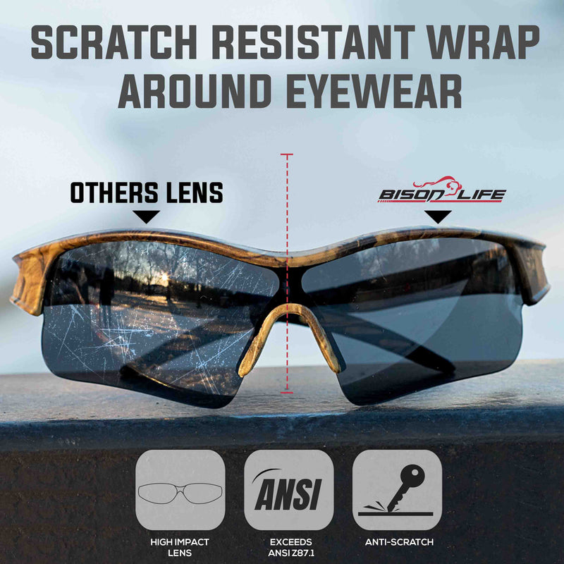 Camo Jax Safety Glasses, Anti-Scratch, Wind-Resistant, Anti-Slip