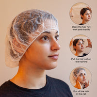 Bison Life Ultranet Anti-Microbial 24" Disposable Hair Nets for Food Service & Professional Hygiene
