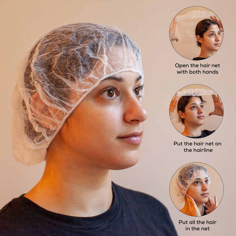 Bison Life Ultranet Anti-Microbial 24" Disposable Hair Nets for Food Service & Professional Hygiene
