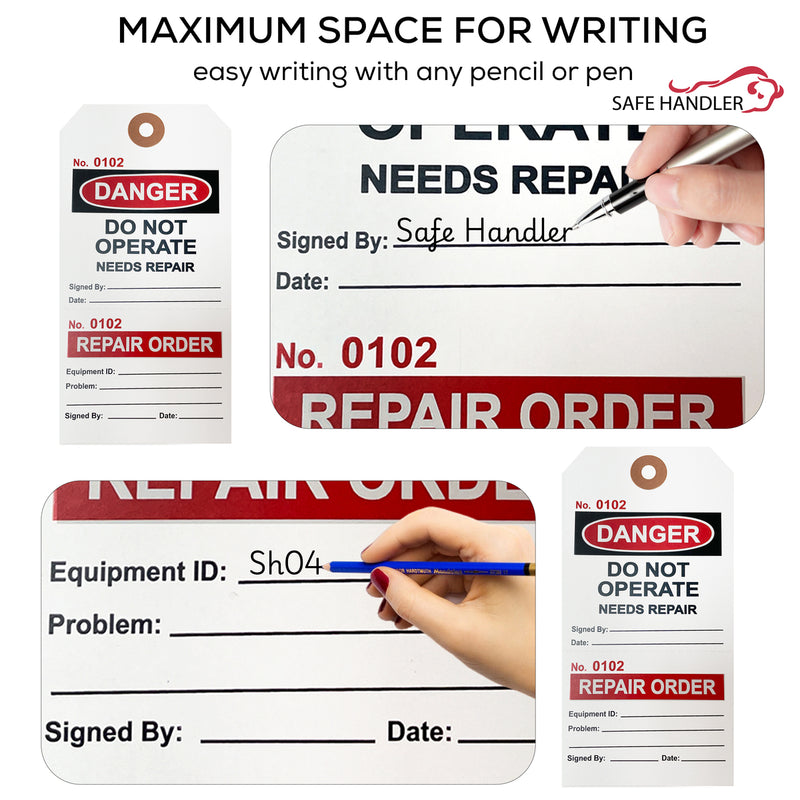 Lock Out Danger Tags with Ties – Do Not Operate, Needs Repair Safety Tags