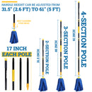 Kleen Handler Microfiber Mop Cloth Heads Replacements with 61" Extendable Handle, 3 Pc Screw On Mop Refill for Commercial & Household Cleaning, Compatible with All Standard US Threading Pole Handle